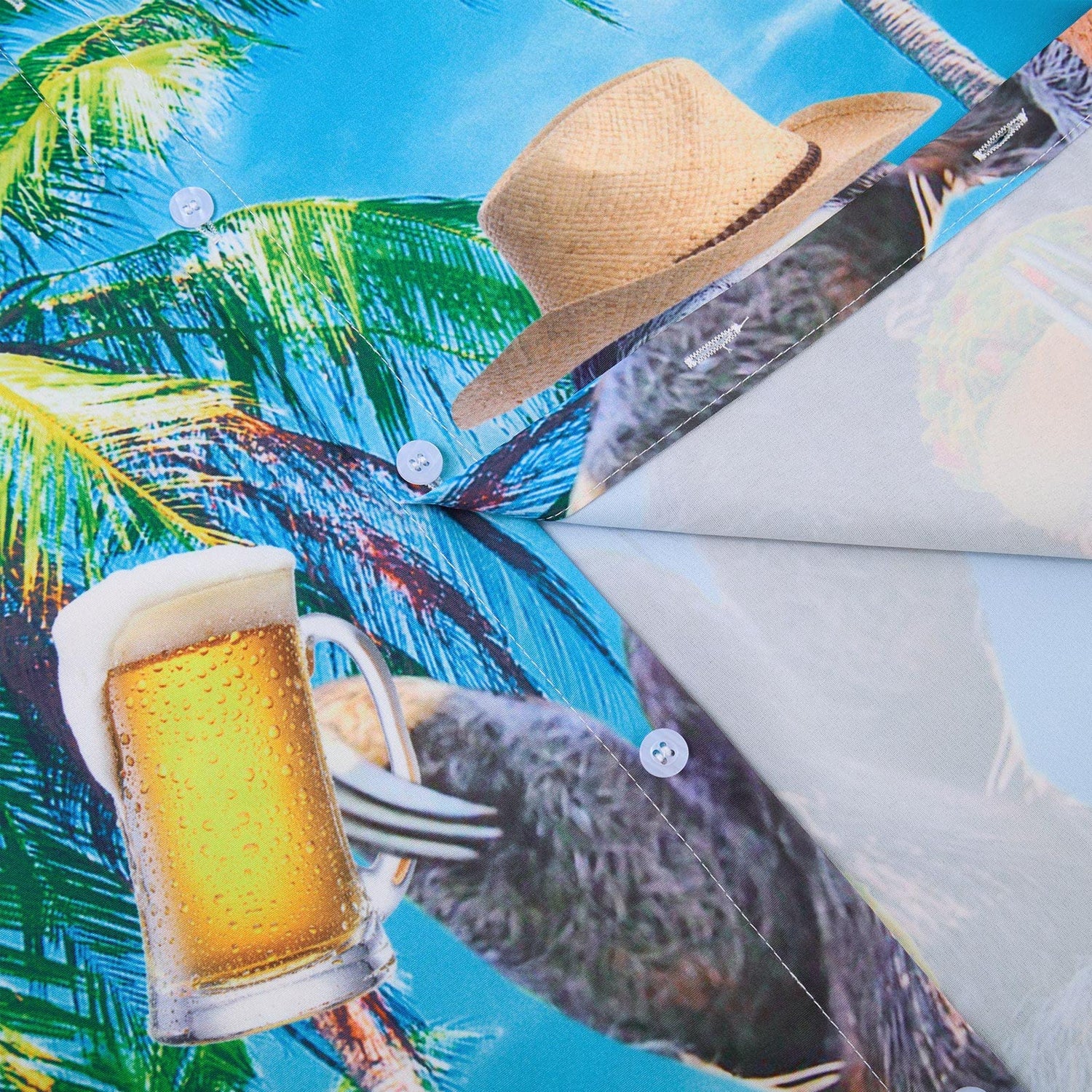 Beer Sloth Palm Tree Funny Hawaiian Shirt